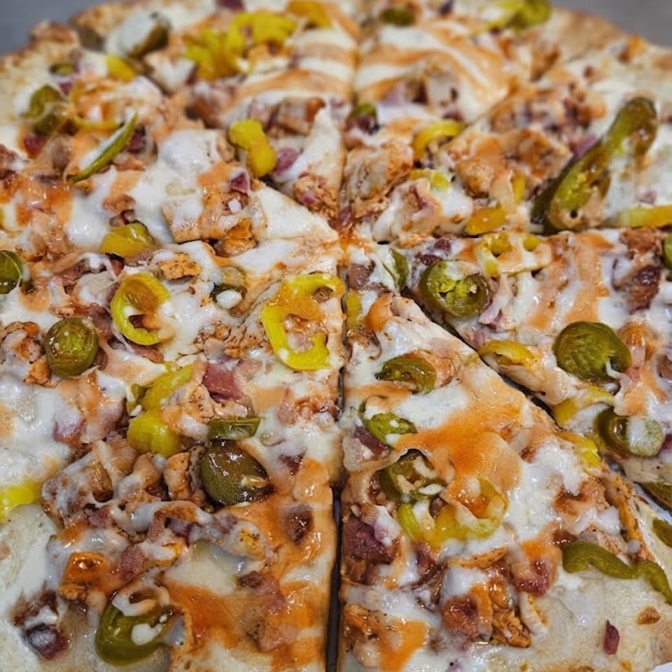 Buffalo Chicken Ranch pizza.