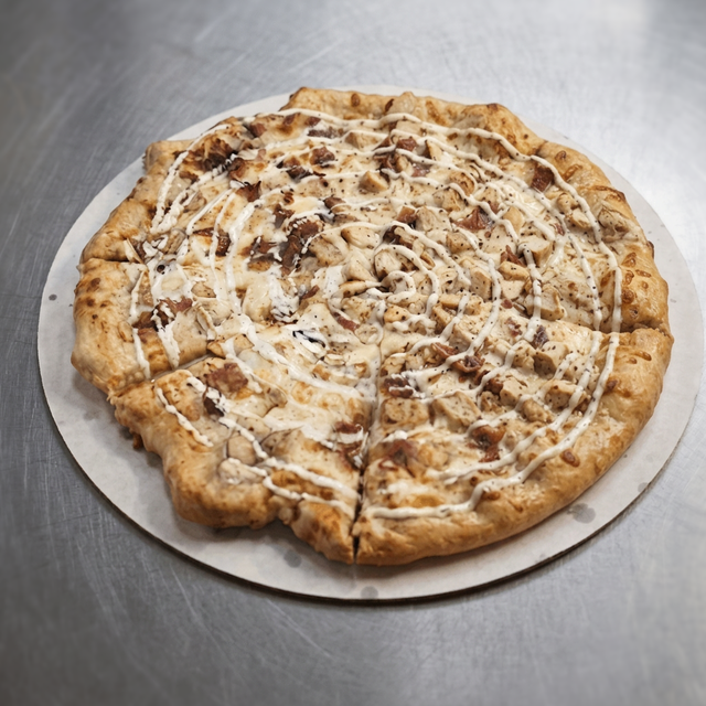 Chicken Bacon Ranch Specialty Pizza.